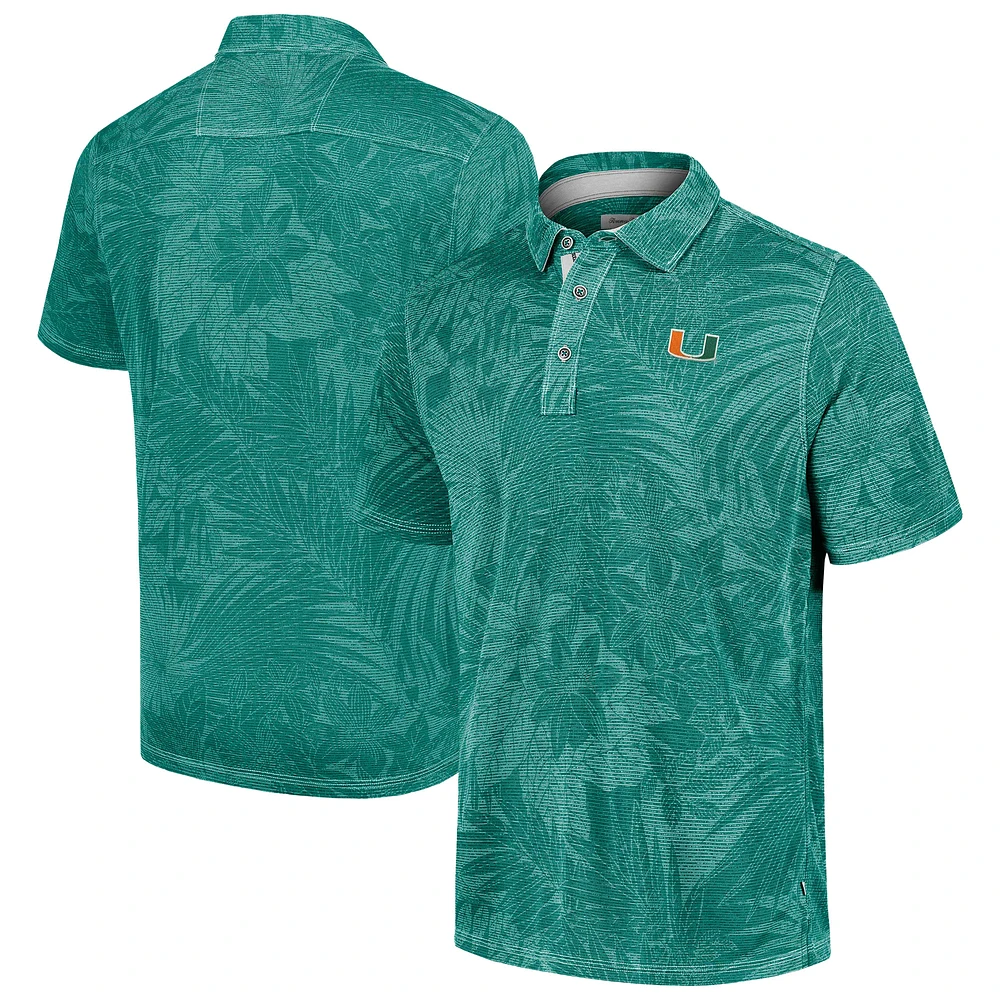 Men's Tommy Bahama Green Miami Hurricanes Big & Tall Sport Santiago Paradise Polo