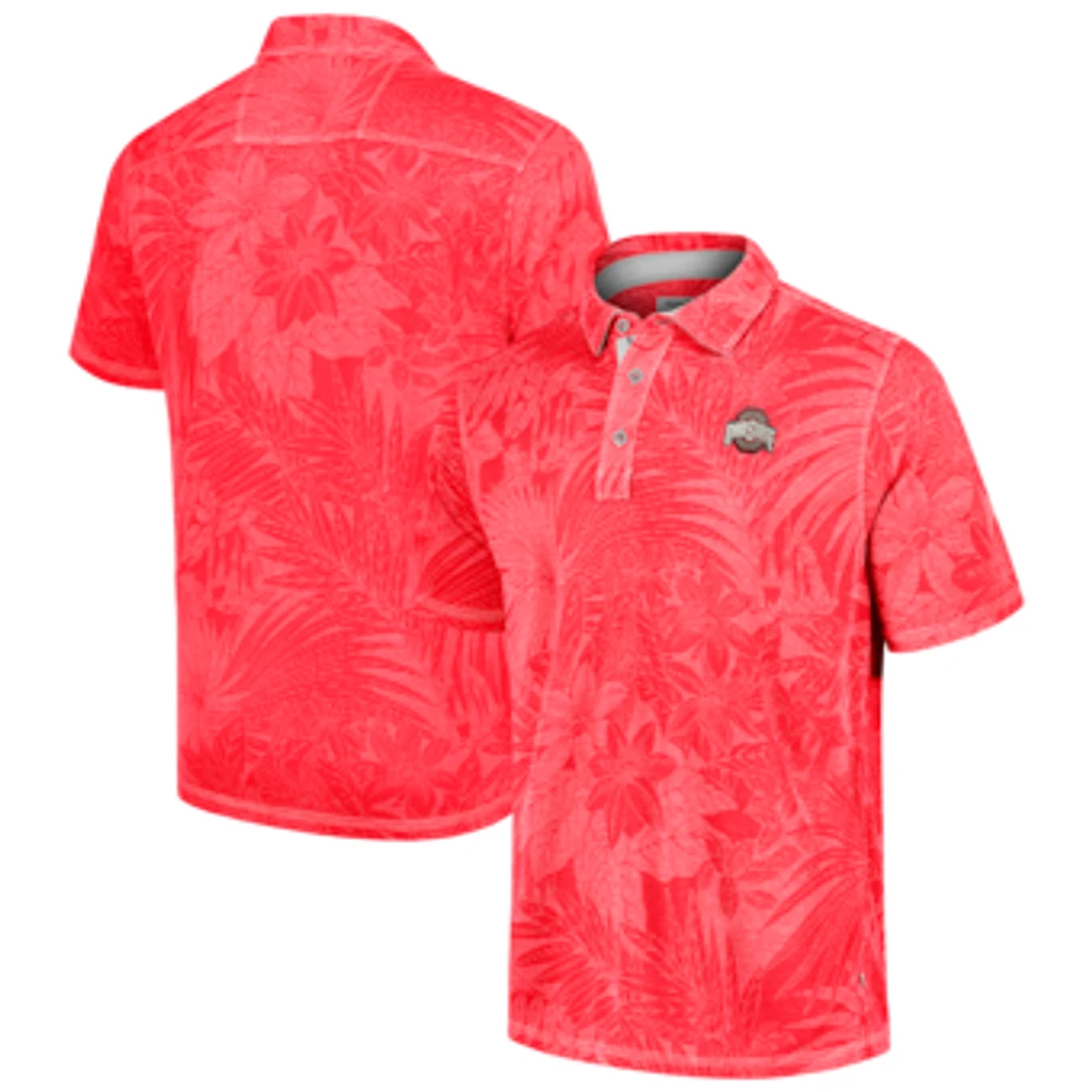 Men's Tommy Bahama Scarlet Ohio State Buckeyes Big & Tall Sport Santiago Paradise Polo