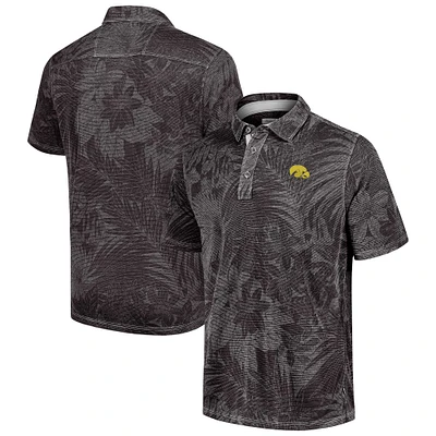 Men's Tommy Bahama Black Iowa Hawkeyes Big & Tall Sport Santiago Paradise Polo