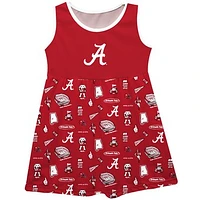 Girls Toddler Vive La Fete Crimson Alabama Tide Impressions Artwork Tank Top Dress