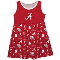 Girls Toddler Vive La Fete Crimson Alabama Tide Impressions Artwork Tank Top Dress