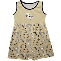 Girls Toddler Vive La Fete Gold UCF Knights Impressions Artwork Tank Top Dress