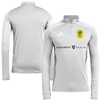 Men's adidas  Silver Nashville SC 2025 Quarter-Zip Long Sleeve Training Top