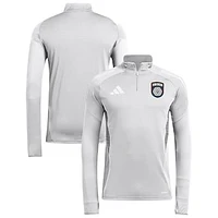 Men's adidas  Silver San Diego FC 2025 Quarter-Zip Long Sleeve Training Top