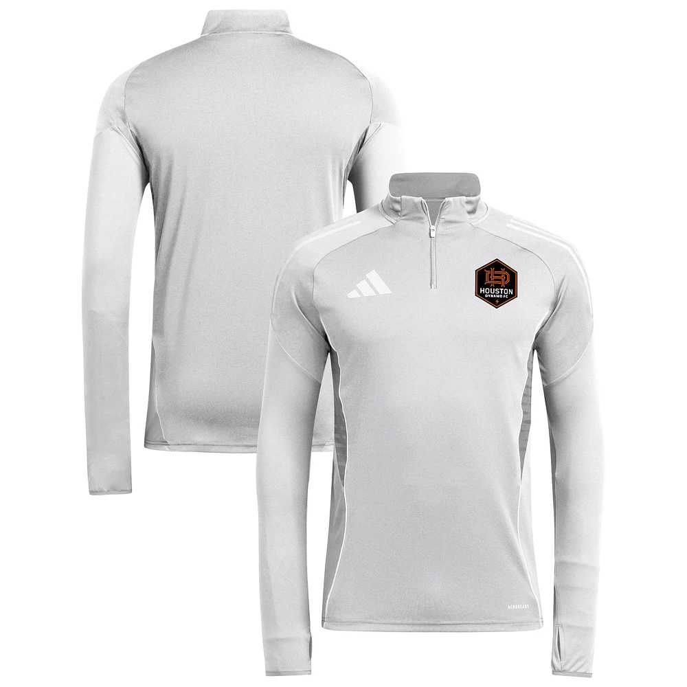 Men's adidas  Silver Houston Dynamo FC 2025 Quarter-Zip Long Sleeve Training Top