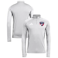 Men's adidas  Silver FC Dallas 2025 Quarter-Zip Long Sleeve Training Top