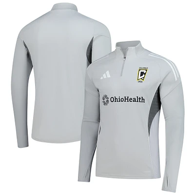 Men's adidas  Silver Columbus Crew 2025 Quarter-Zip Long Sleeve Training Top