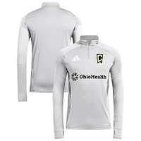 Men's adidas  Silver Columbus Crew 2025 Quarter-Zip Long Sleeve Training Top