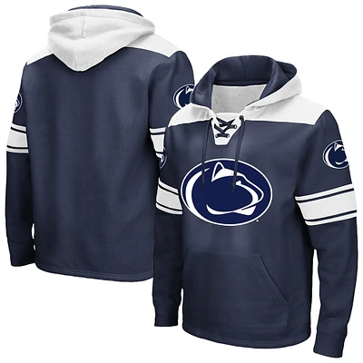 Men's Colosseum Navy Penn State Nittany Lions Big & Tall Hockey Lace-Up Pullover Hoodie