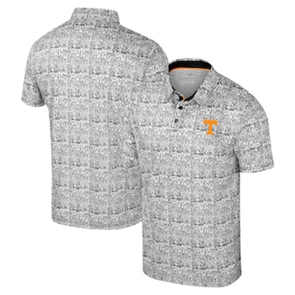 Men's Colosseum White Tennessee Volunteers Big & Tall It's Time! Allover Printed Polo