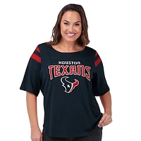 Women's G-III 4Her by Carl Banks Navy Houston Texans Plus Linebacker T-Shirt