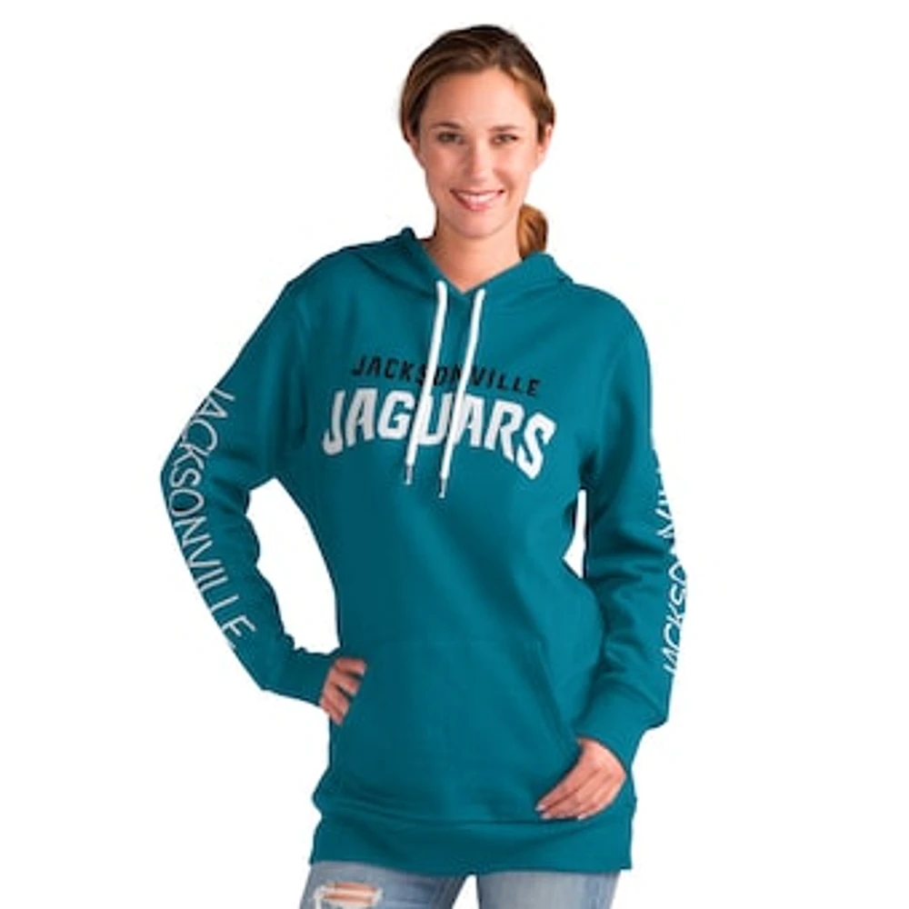 Women's G-III 4Her by Carl Banks Teal Jacksonville Jaguars Extra Inning Pullover Hoodie