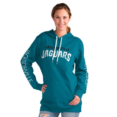 Women's G-III 4Her by Carl Banks Teal Jacksonville Jaguars Extra Inning Pullover Hoodie