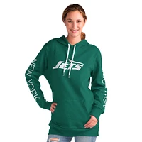 Women's G-III 4Her by Carl Banks Green New York Jets Extra Inning Pullover Hoodie