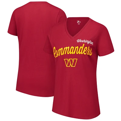 Women's G-III 4Her by Carl Banks Burgundy Washington Commanders Post Season V-Neck T-Shirt