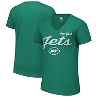 Women's G-III 4Her by Carl Banks Green New York Jets Post Season V-Neck T-Shirt