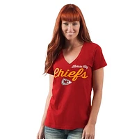 Women's G-III 4Her by Carl Banks Red Kansas City Chiefs Post Season V-Neck T-Shirt