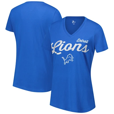 Women's G-III 4Her by Carl Banks Blue Detroit Lions Post Season V-Neck T-Shirt