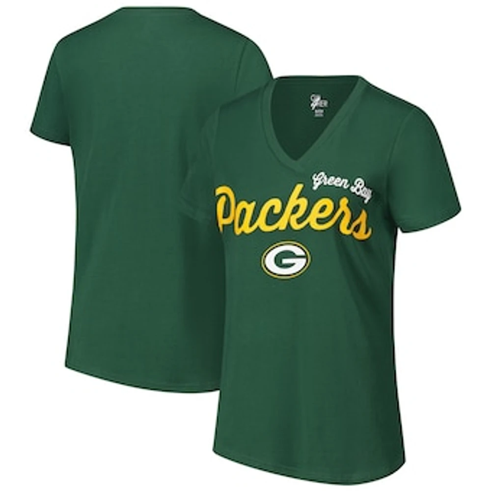 Women's G-III 4Her by Carl Banks Green Bay Packers Post Season V-Neck T-Shirt