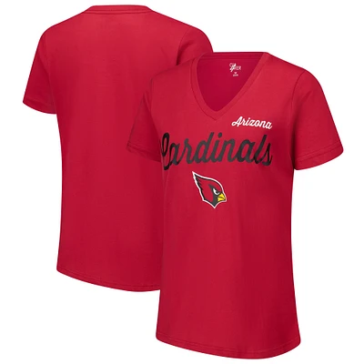 Women's G-III 4Her by Carl Banks Cardinal Arizona Cardinals Post Season V-Neck T-Shirt