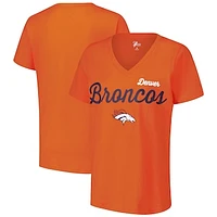 Women's G-III 4Her by Carl Banks Orange Denver Broncos Post Season V-Neck T-Shirt