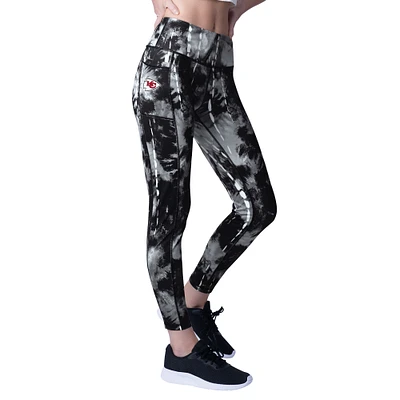 Women's MSX by Michael Strahan Black Kansas City Chiefs Serena Tie-Dye Leggings