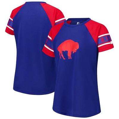 Women's Starter Royal Buffalo Bills 1st Rounder Color Block Raglan Top