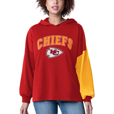 Women's Starter Red Kansas City Chiefs Power Move Long Sleeve Pullover Hoodie