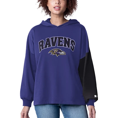 Women's Starter Purple Baltimore Ravens Power Move Long Sleeve Pullover Hoodie