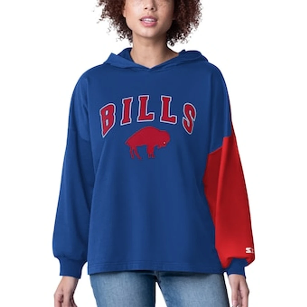 Women's Starter Royal Buffalo Bills Power Move Long Sleeve Pullover Hoodie