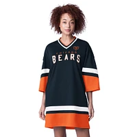 Women's Starter Navy Chicago Bears Slap Shot 3/4 Sleeve Sneaker Dress