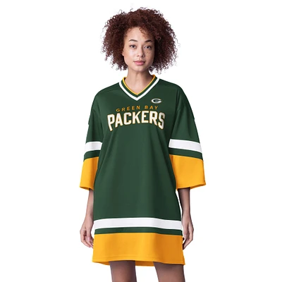 Women's Starter Green Bay Packers Slap Shot 3/4 Sleeve Sneaker Dress