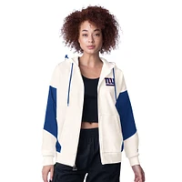 Women's Starter White New York Giants Scrimmage Full-Zip Hoodie