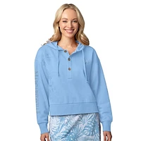 Women's Margaritaville Blue Detroit Lions Island Dream Solid Pullover Hoodie