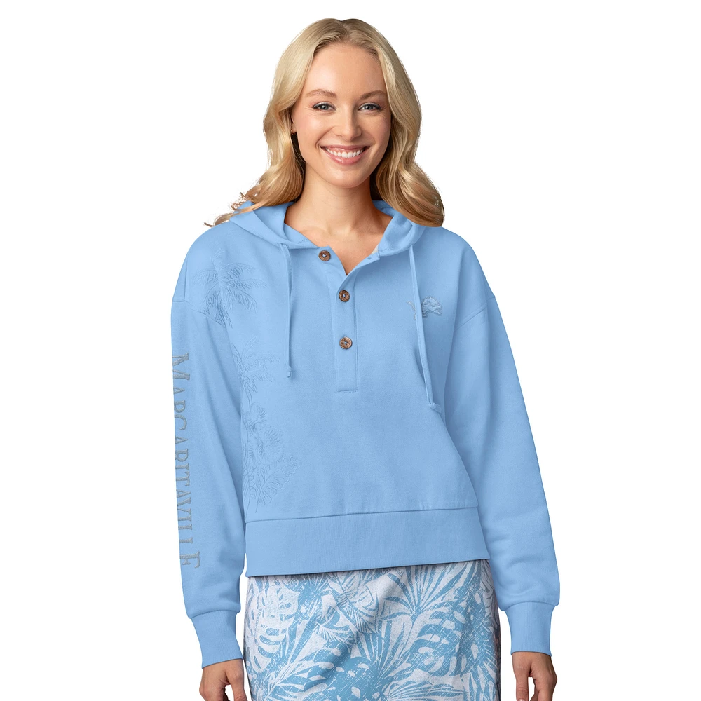 Women's Margaritaville Blue Detroit Lions Island Dream Solid Pullover Hoodie