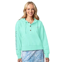 Women's Margaritaville Mint Philadelphia Eagles Island Dream Solid Pullover Hoodie