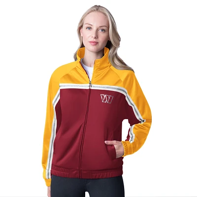 Women's G-III 4Her by Carl Banks Burgundy Washington Commanders Post Game Full-Zip Track Jacket