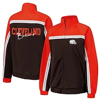 Women's G-III 4Her by Carl Banks Brown Cleveland Browns Post Game Full-Zip Track Jacket