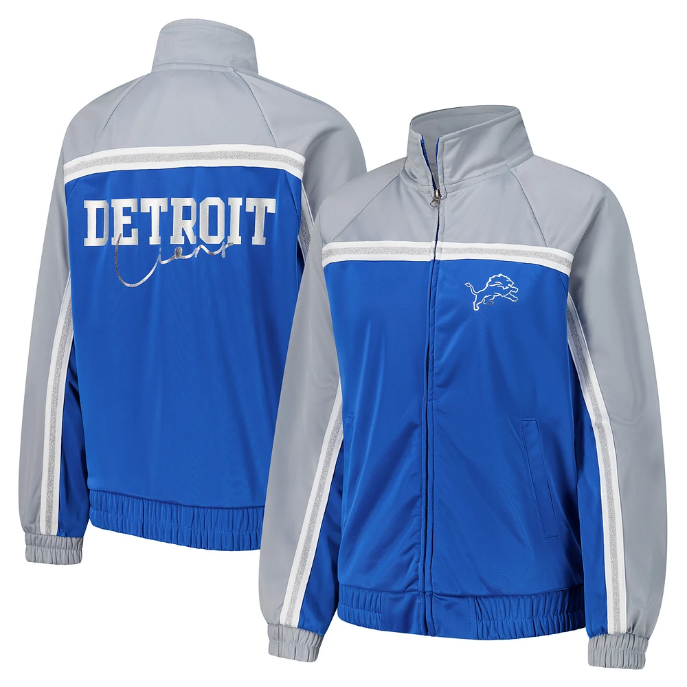 Women's G-III 4Her by Carl Banks Blue Detroit Lions Post Game Full-Zip Track Jacket