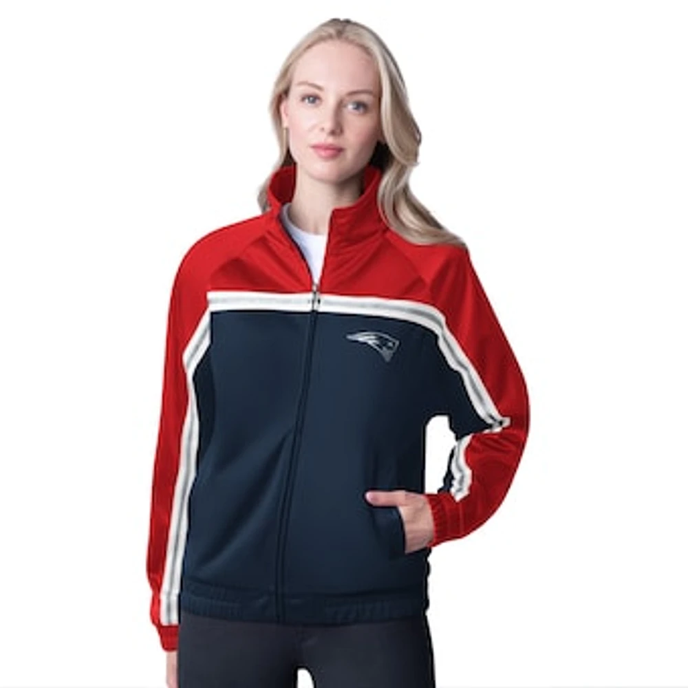 Women's G-III 4Her by Carl Banks Navy New England Patriots Post Game Full-Zip Track Jacket