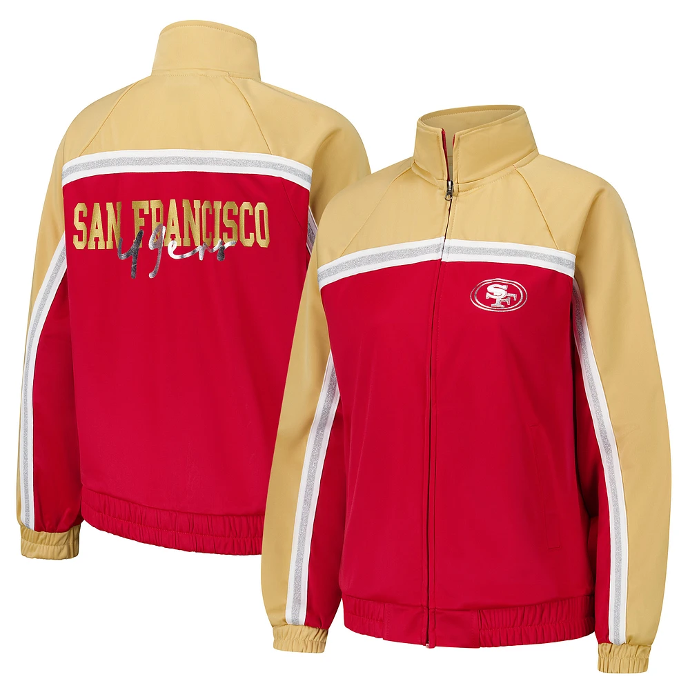 Women's G-III 4Her by Carl Banks Scarlet San Francisco 49ers Post Game Full-Zip Track Jacket