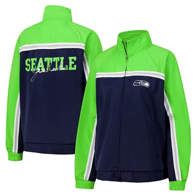 Women's G-III 4Her by Carl Banks College Navy Seattle Seahawks Post Game Full-Zip Track Jacket