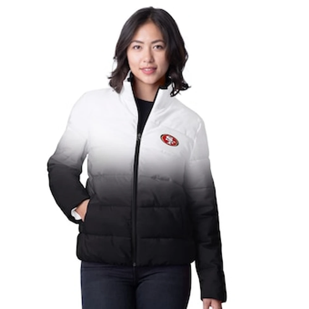 Women's G-III 4Her by Carl Banks  Black San Francisco 49ers Overtime Ombre Full-Zip Puffer Jacket