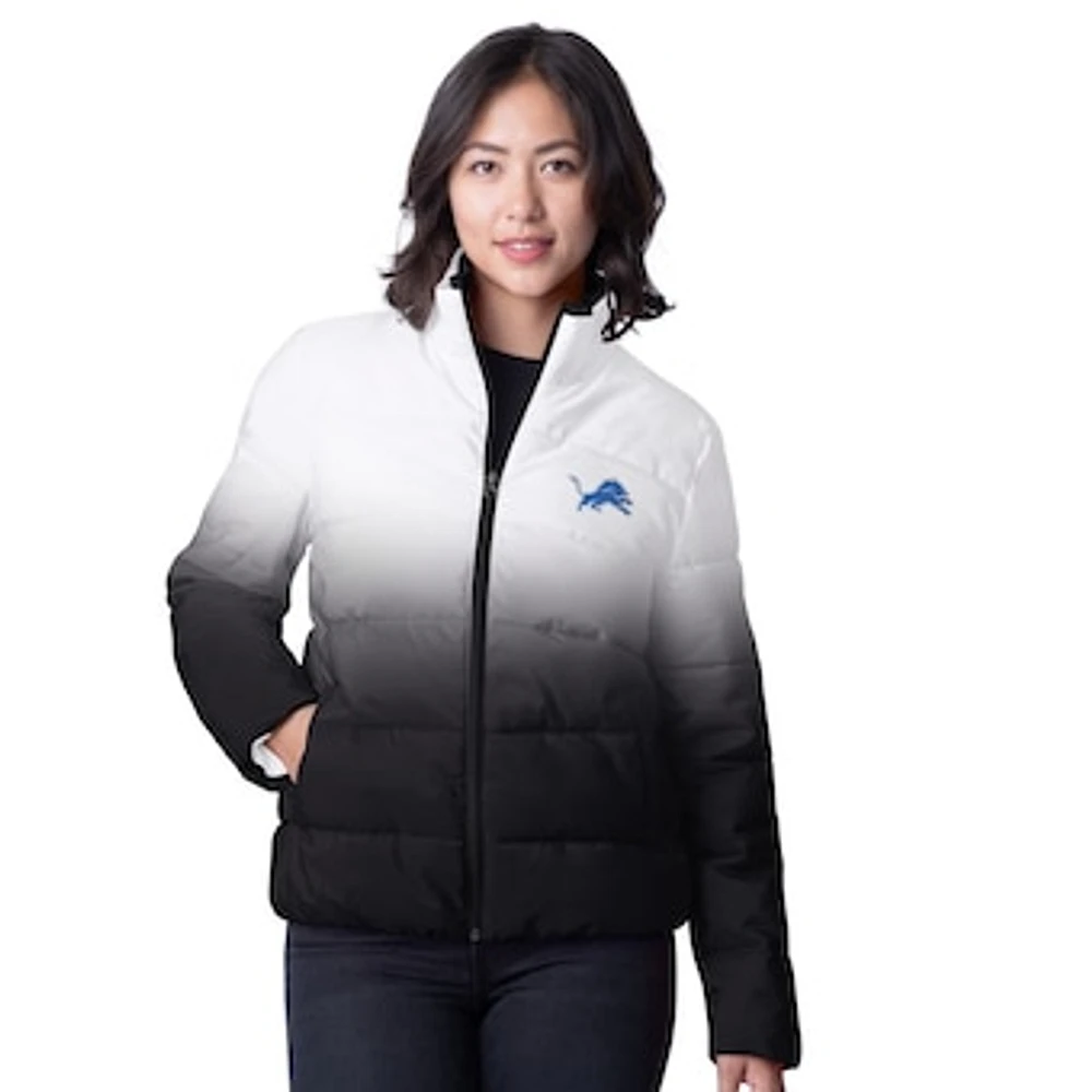 Women's G-III 4Her by Carl Banks  Black Detroit Lions Overtime Ombre Full-Zip Puffer Jacket