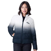 Women's G-III 4Her by Carl Banks  College Navy Seattle Seahawks Overtime Ombre Full-Zip Puffer Jacket