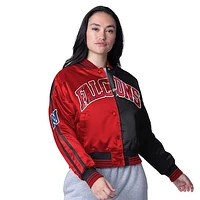 Women's Starter  Red/Black Atlanta Falcons Zone Blitz Cropped Full-Snap Satin Jacket