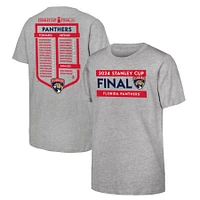 Youth Fanatics  Heather Gray Florida Panthers 2024 Stanley Cup Final Roster T-Shirt