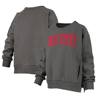 Women's Pressbox Charcoal Ohio State Buckeyes Pocketed Raglan Pullover Sweatshirt