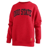 Women's Pressbox  Scarlet Ohio State Buckeyes Moose Quilted Pullover Sweatshirt