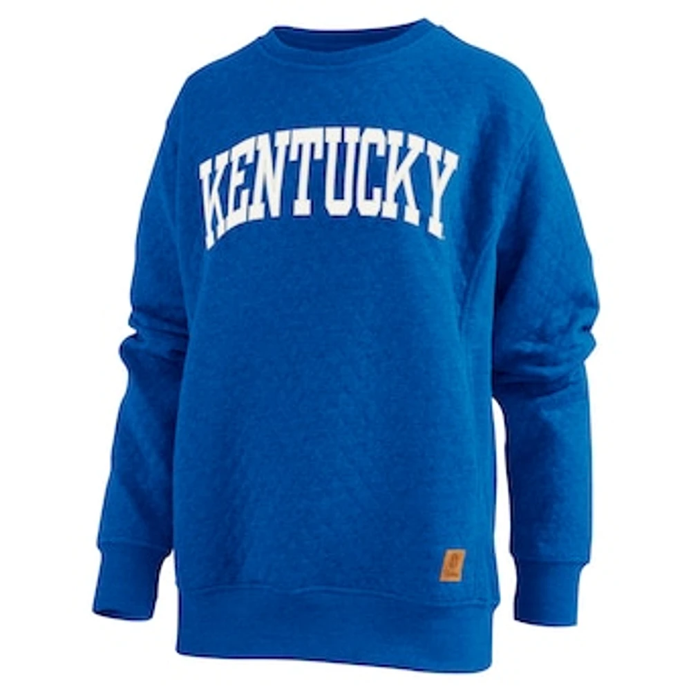 Women's Pressbox  Royal Kentucky Wildcats Moose Quilted Pullover Sweatshirt